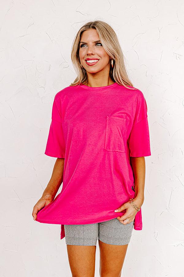 Impressions Chic And Sincere Shift Tee In Hot Pink