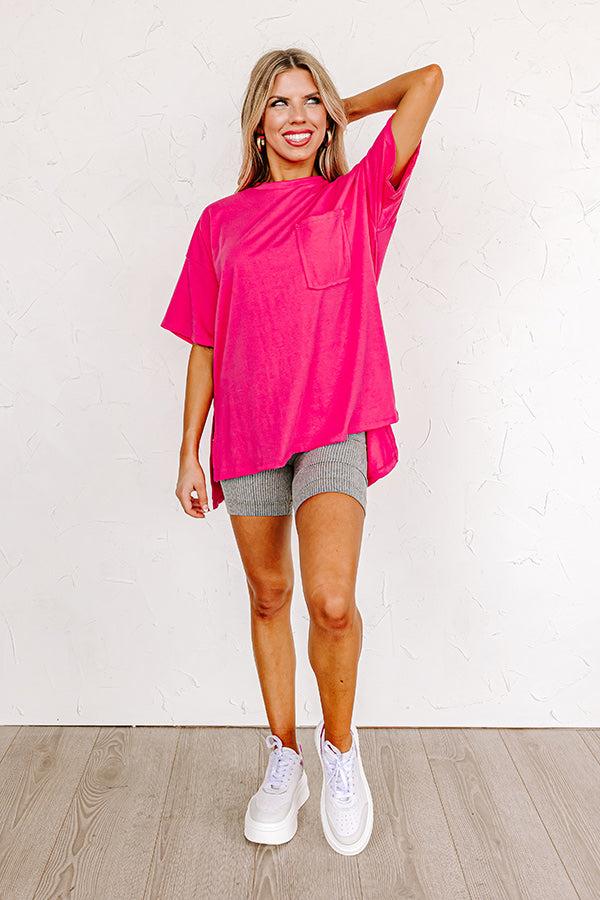 Impressions Chic And Sincere Shift Tee In Hot Pink