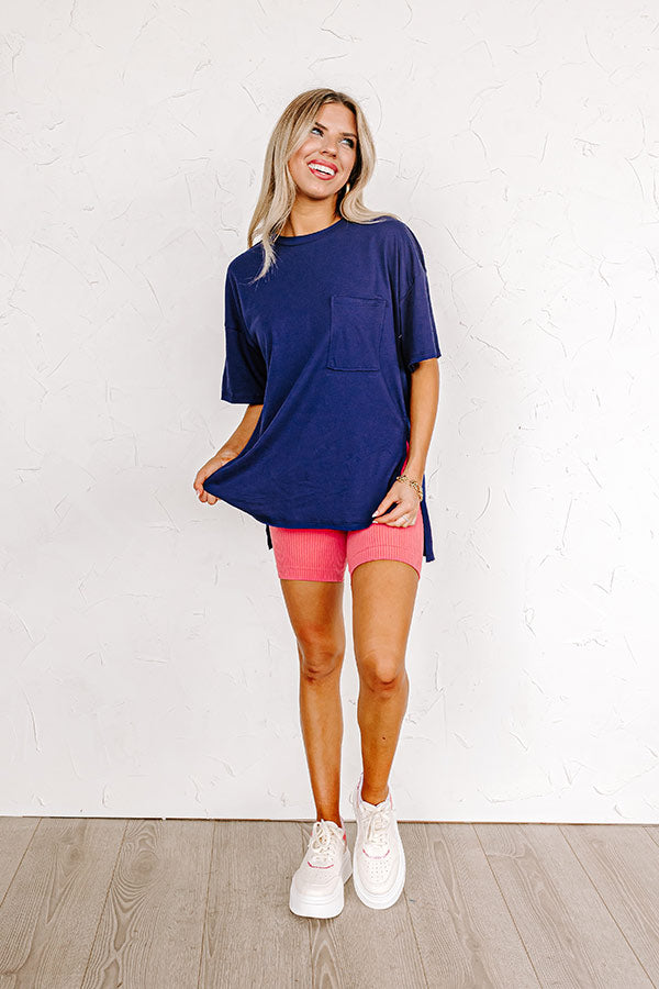 Impressions Chic And Sincere Shift Tee In Navy