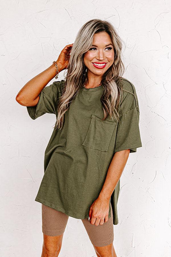 Impressions Chic And Sincere Shift Tee In Olive