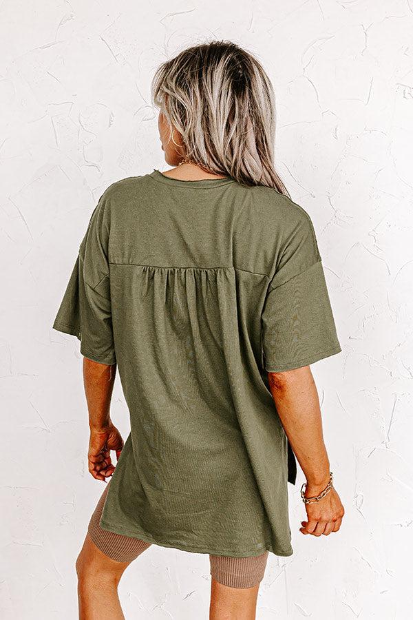 Impressions Chic And Sincere Shift Tee In Olive