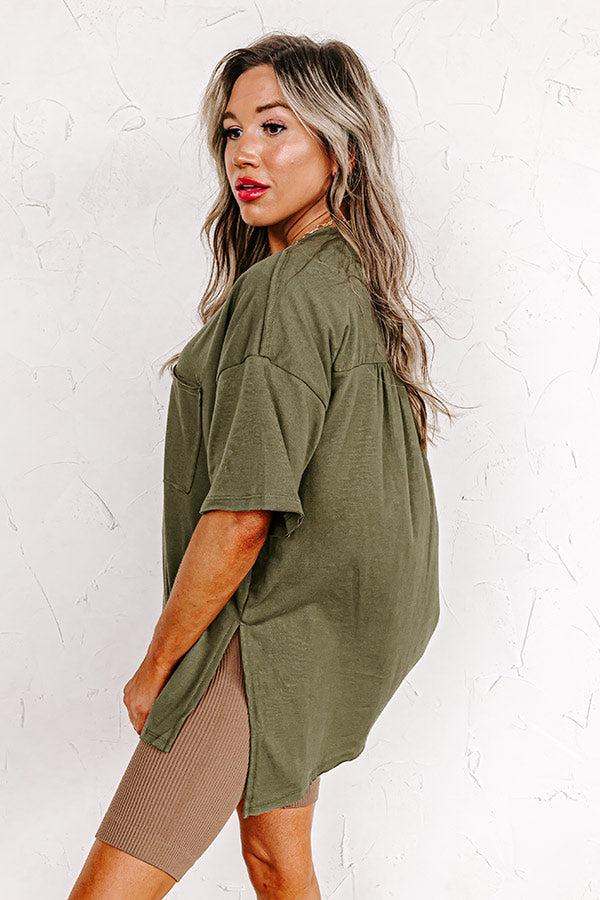Impressions Chic And Sincere Shift Tee In Olive