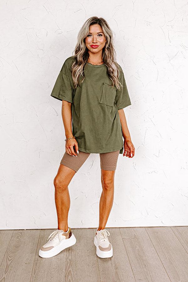 Impressions Chic And Sincere Shift Tee In Olive