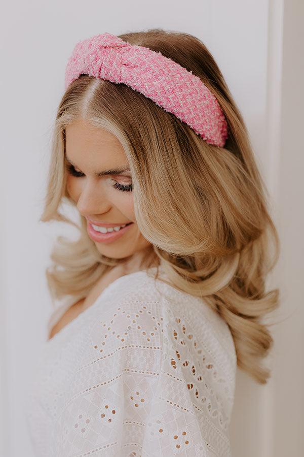 Impressions Chic Lifestyle Tweed Headband In Pink