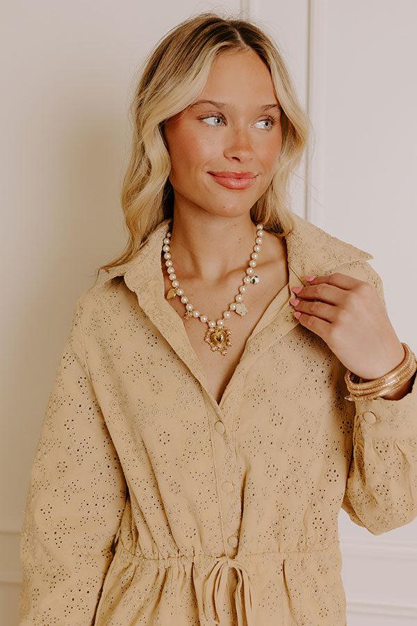 Impressions Chic Moment Charm Necklace In Ivory