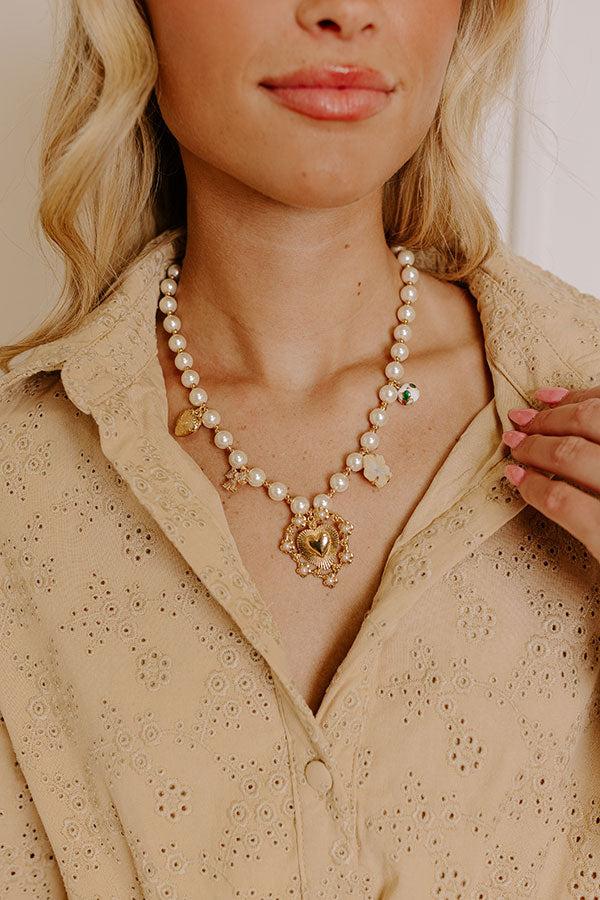 Impressions Chic Moment Charm Necklace In Ivory