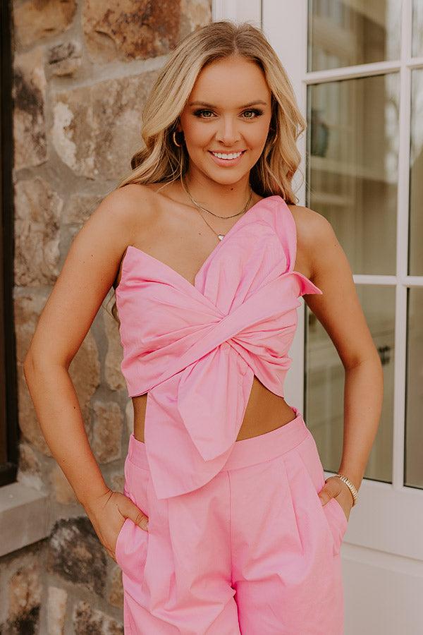 Impressions Chic Statement One Shoulder Crop Top