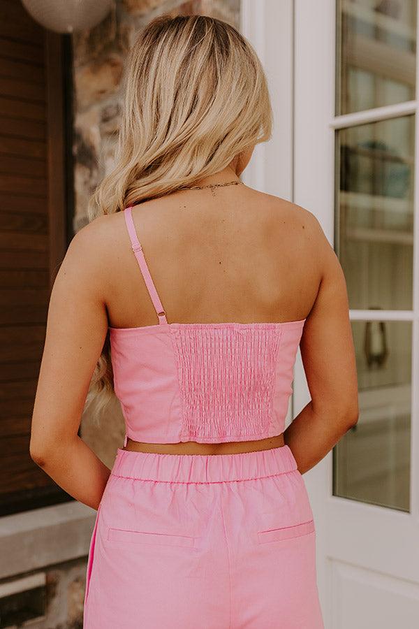 Impressions Chic Statement One Shoulder Crop Top
