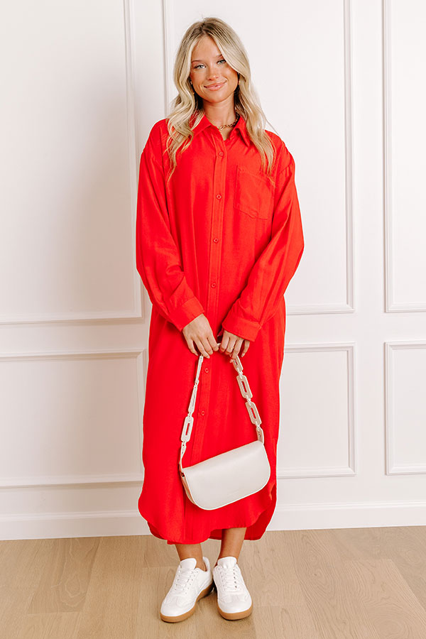 Impressions Chic Vibes Button Down Midi Dress