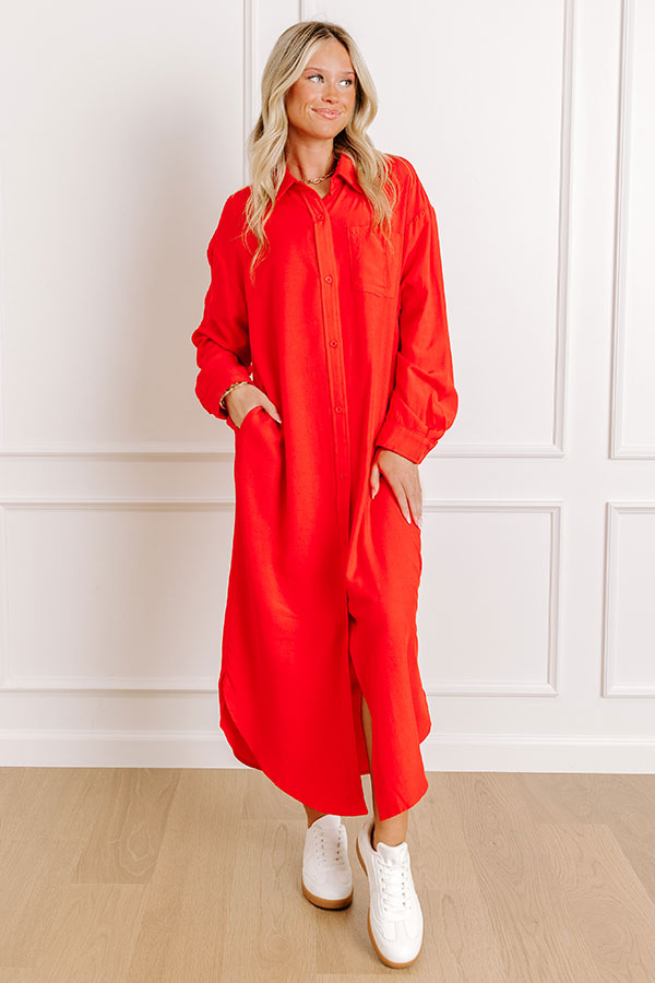 Impressions Chic Vibes Button Down Midi Dress