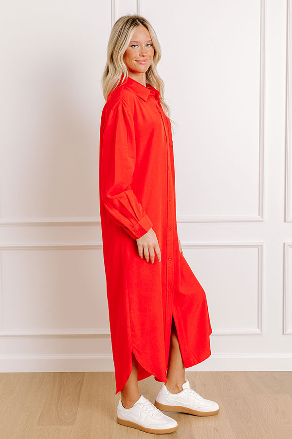 Impressions Chic Vibes Button Down Midi Dress