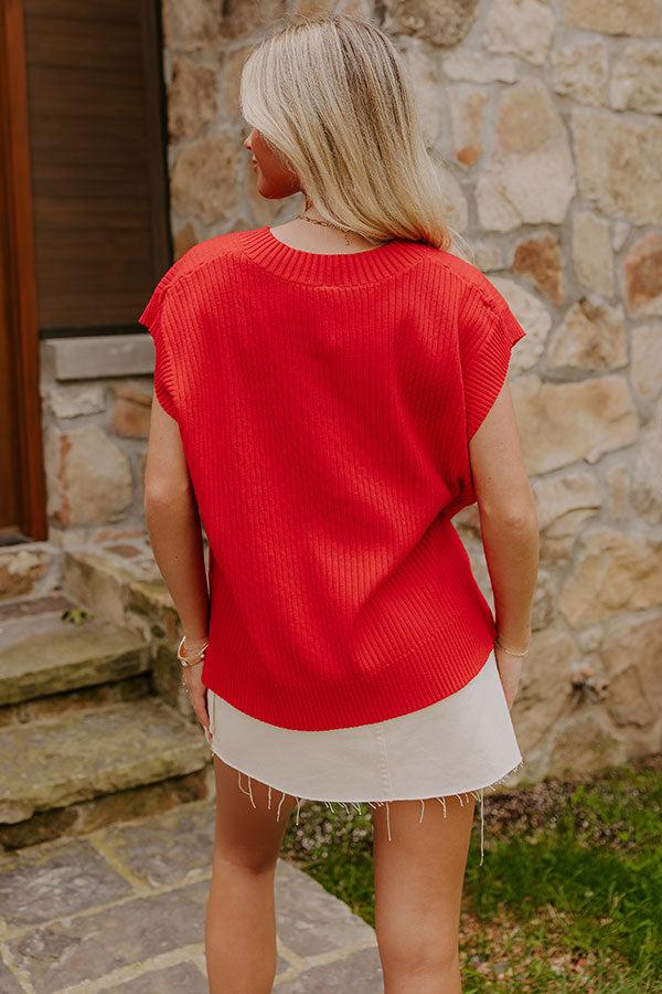 Impressions Chic Vibes Knit Vest Top In Red