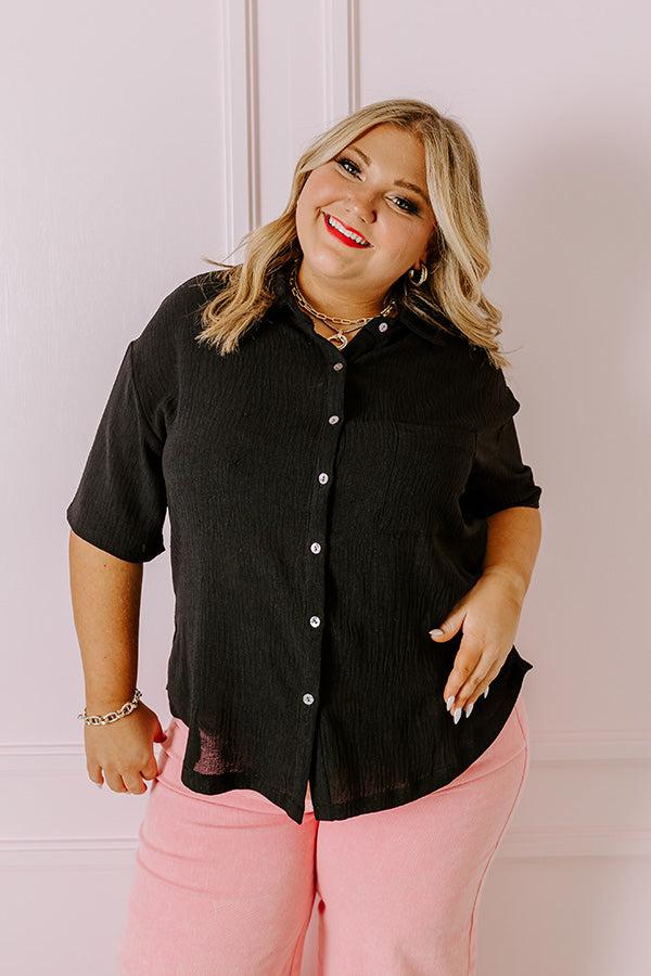 Impressions Chill Touch Button Up Top Curves