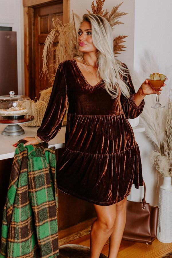 Impressions Cider Tasting Velvet Mini Dress