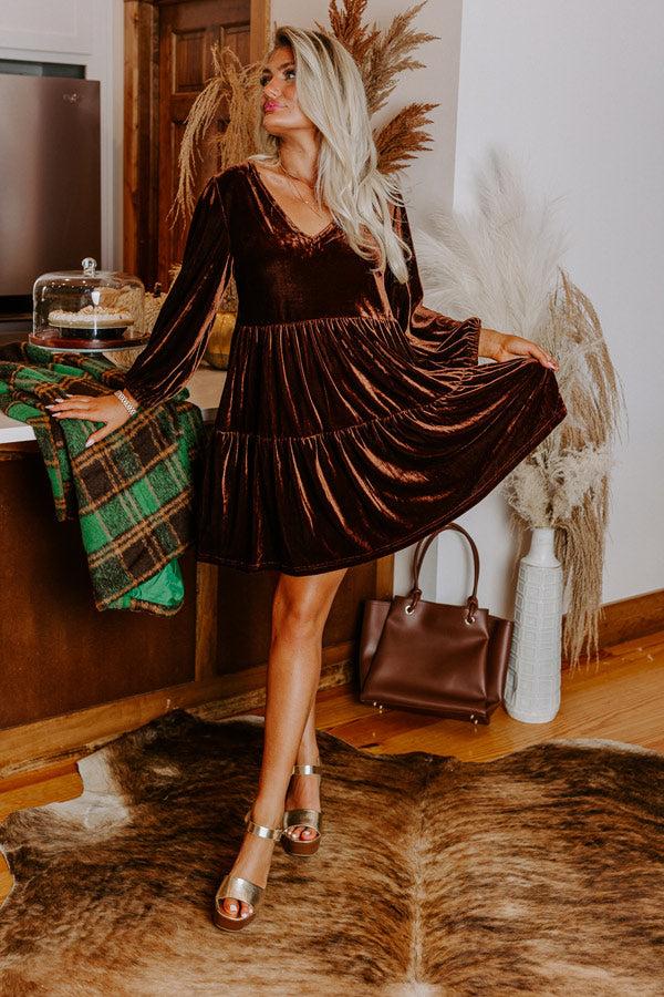 Impressions Cider Tasting Velvet Mini Dress
