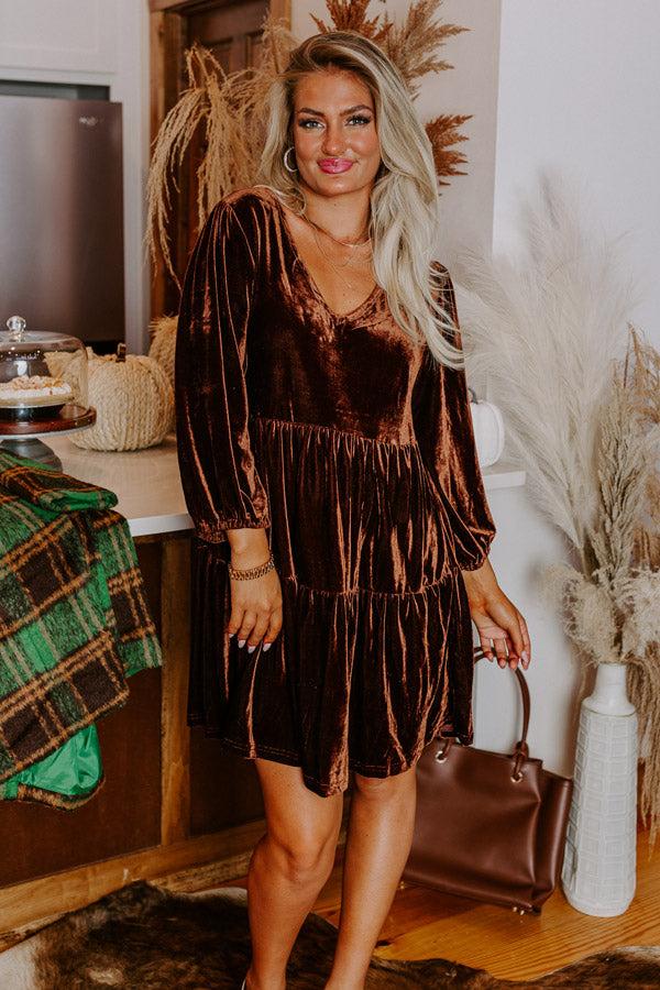 Impressions Cider Tasting Velvet Mini Dress
