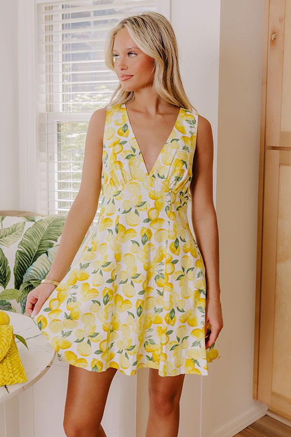 Impressions Citrus Chic Linen-Blend Mini Dress