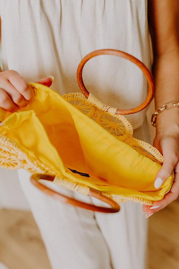 Impressions Citrus Grove Woven Tote In Yellow
