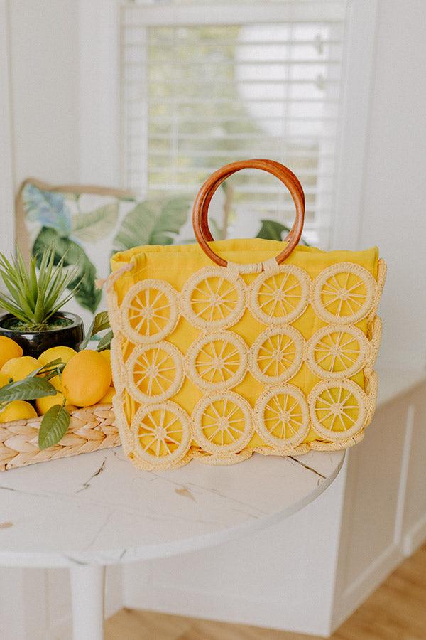 Impressions Citrus Grove Woven Tote in Yellow