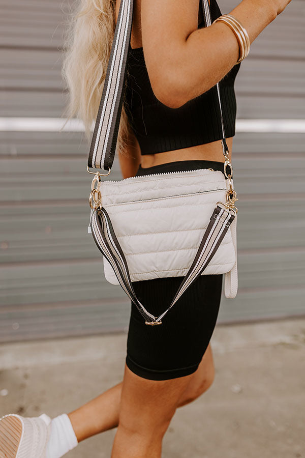 Impressions City Dream Quilted Crossbody In Cream