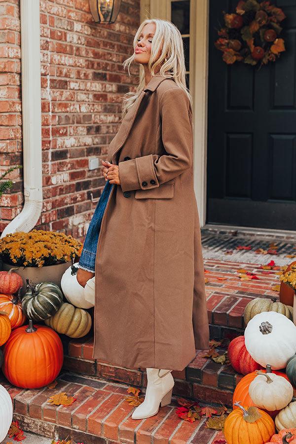 Impressions City Nights Coat In Mocha