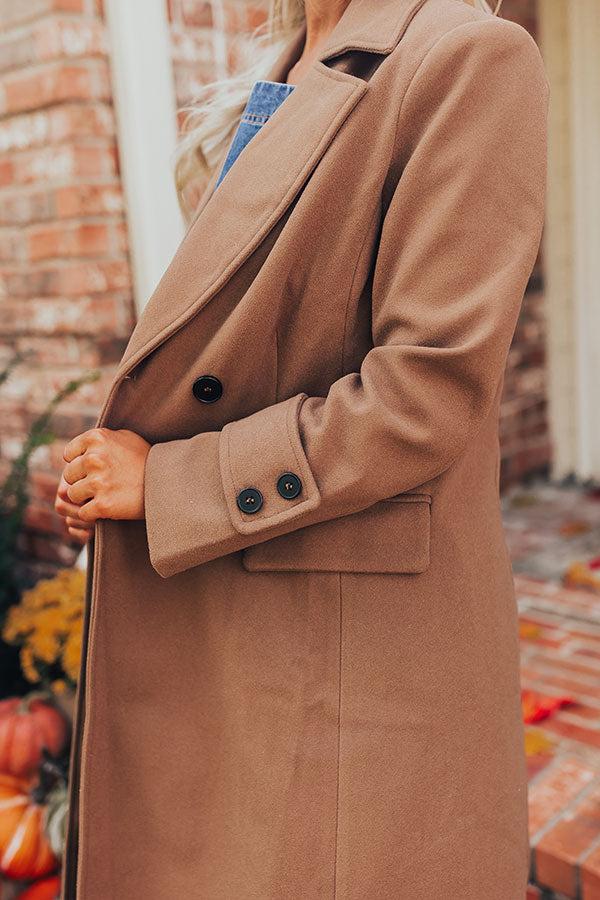 Impressions City Nights Coat In Mocha