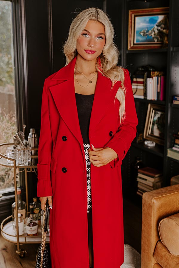 Impressions City Nights Coat In Red