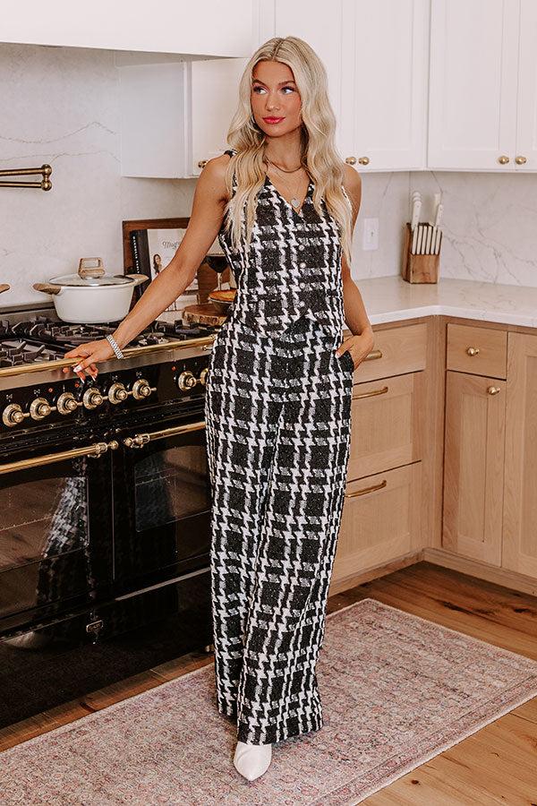 Impressions City Socialite High Waist Tweed Pants