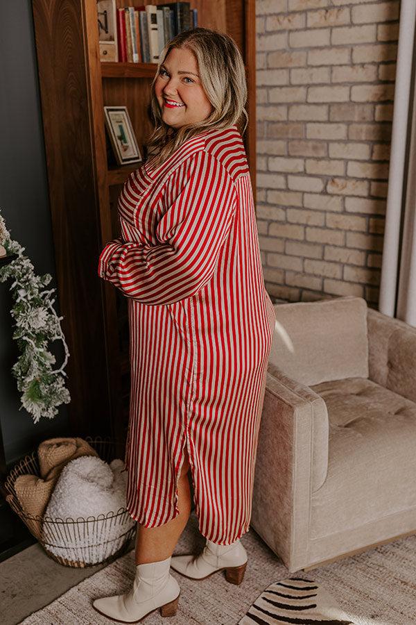 Impressions Clean Slate Stripe Midi In Red Curves