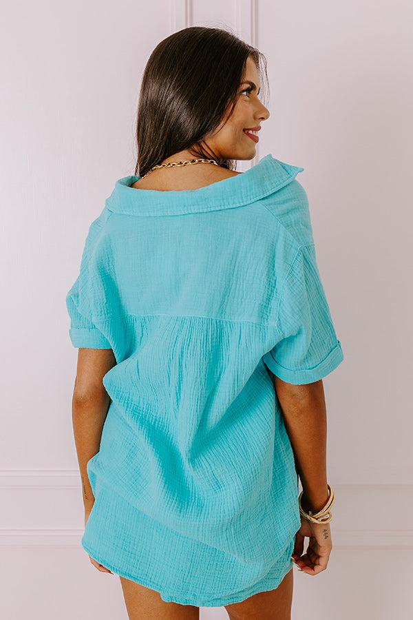 Impressions Coastal Bliss Top In Sky Blue