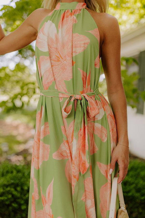 Impressions Coastal Blossom Floral Maxi Dress