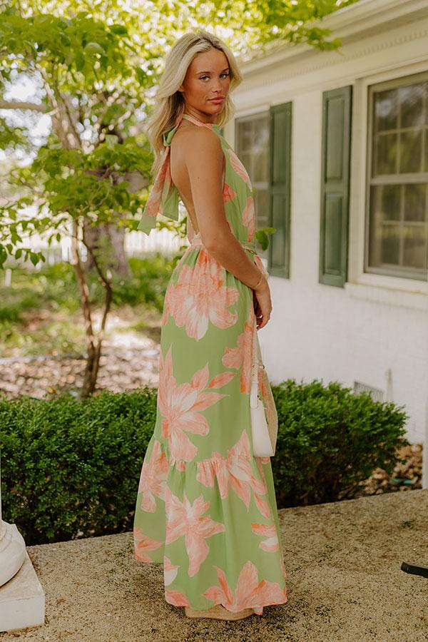 Impressions Coastal Blossom Floral Maxi Dress