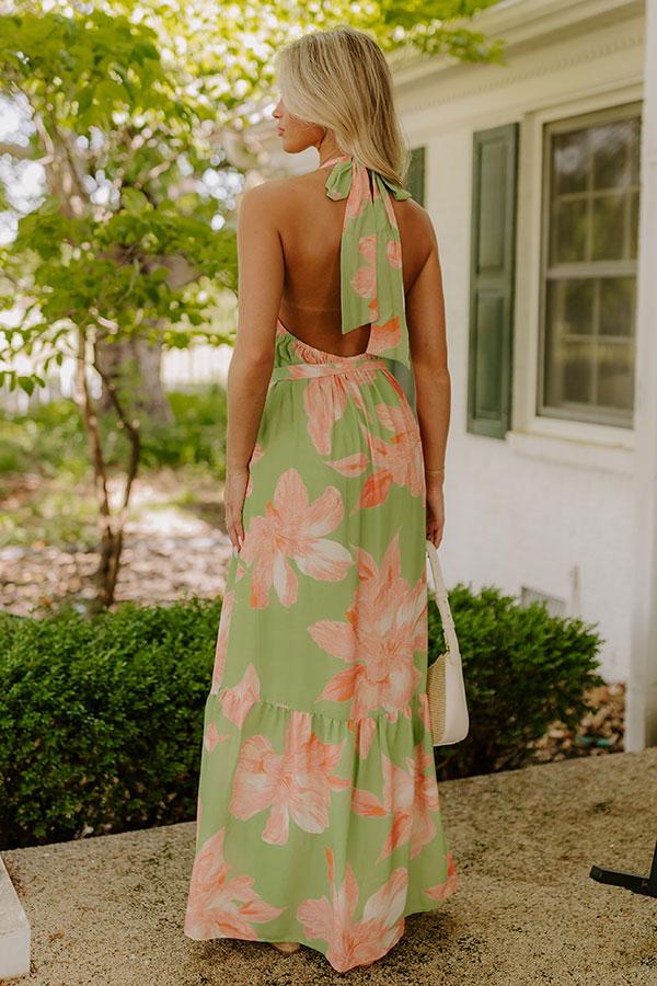 Impressions Coastal Blossom Floral Maxi Dress