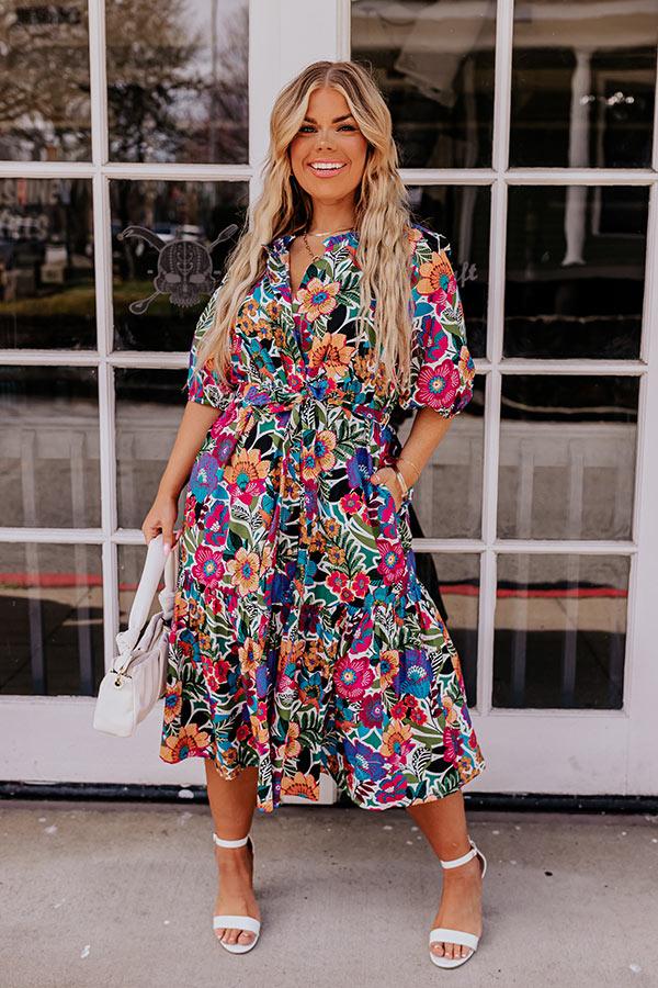 Impressions Coastal Charisma Midi In Green Curves