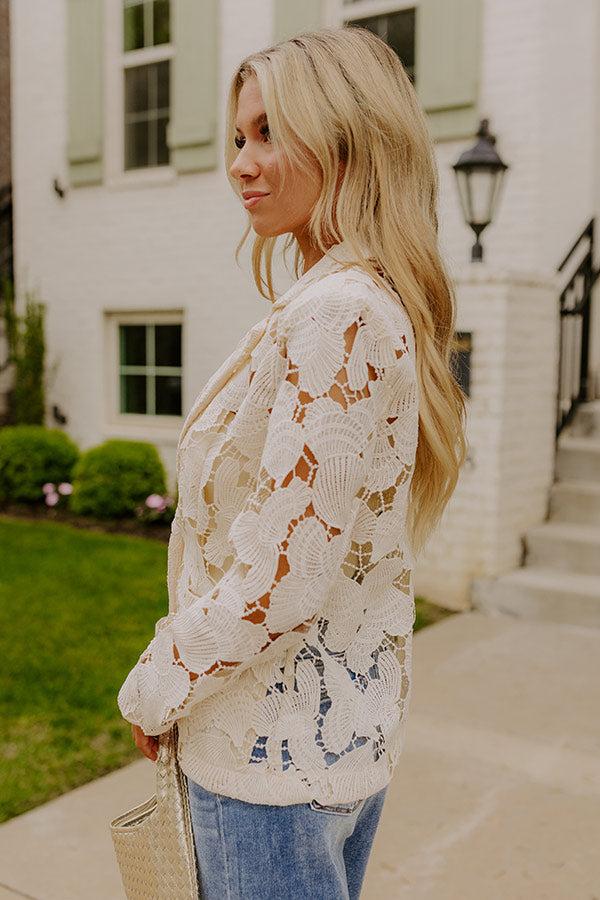 Impressions Coastal Charm Crochet Blazer