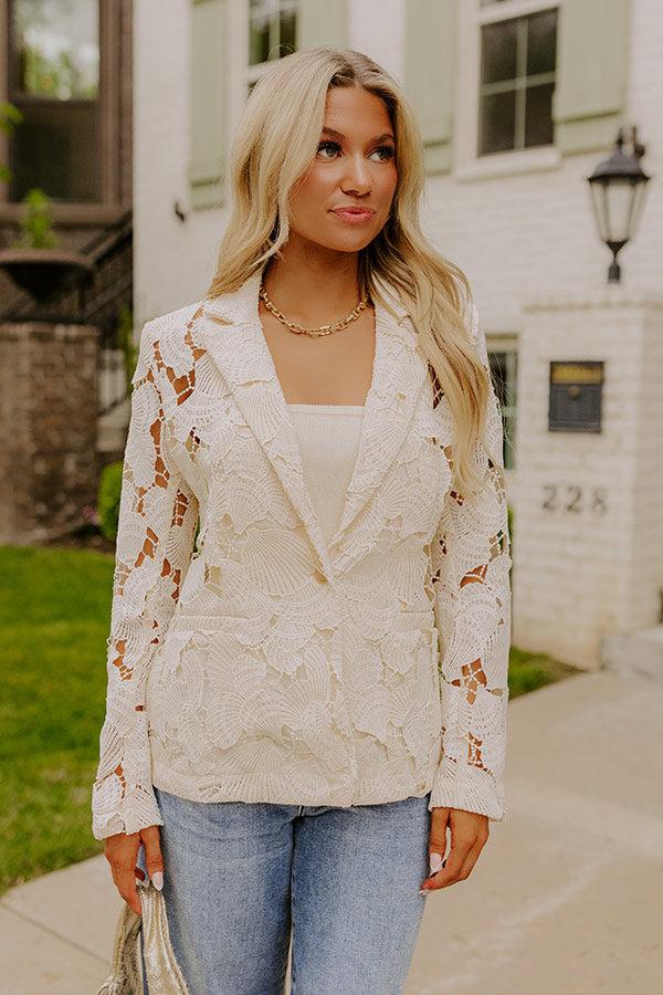 Impressions Coastal Charm Crochet Blazer