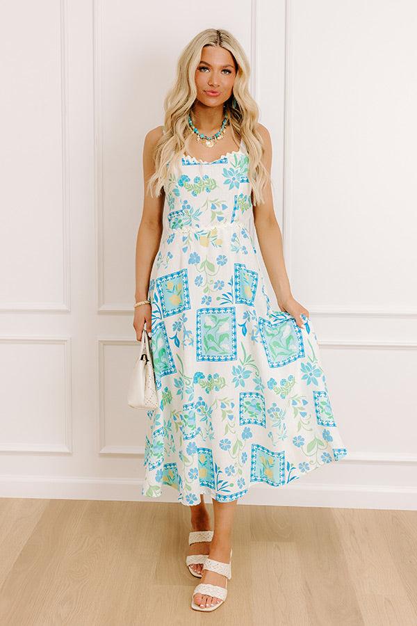 Impressions Coastal Charm Floral Midi Dress