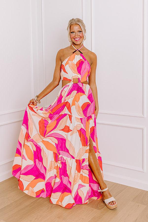 Impressions Coastal Charm Halter Maxi Dress