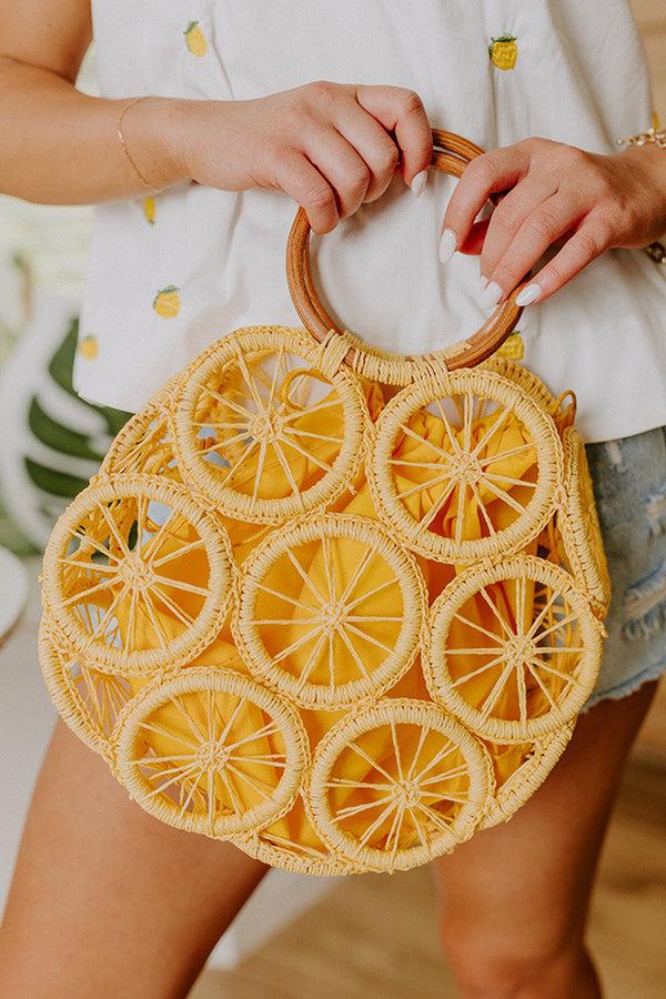 Impressions Coastal Charm Woven Tote In Yellow