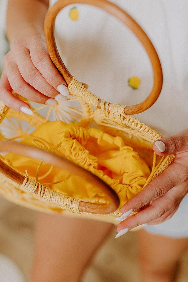 Impressions Coastal Charm Woven Tote In Yellow