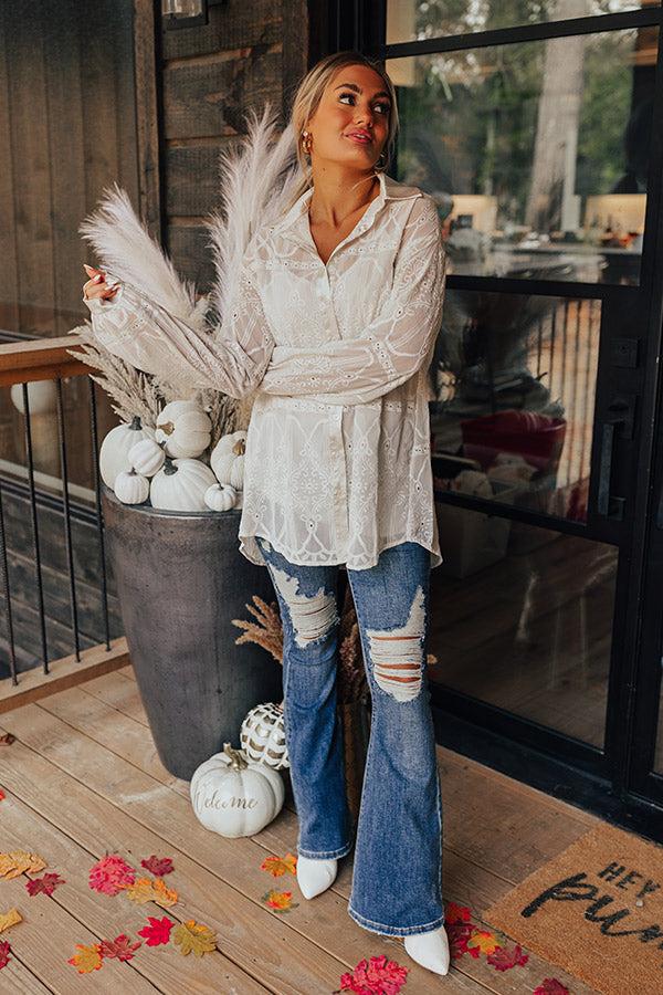 Impressions Coastal Couture Embroidered Tunic Top