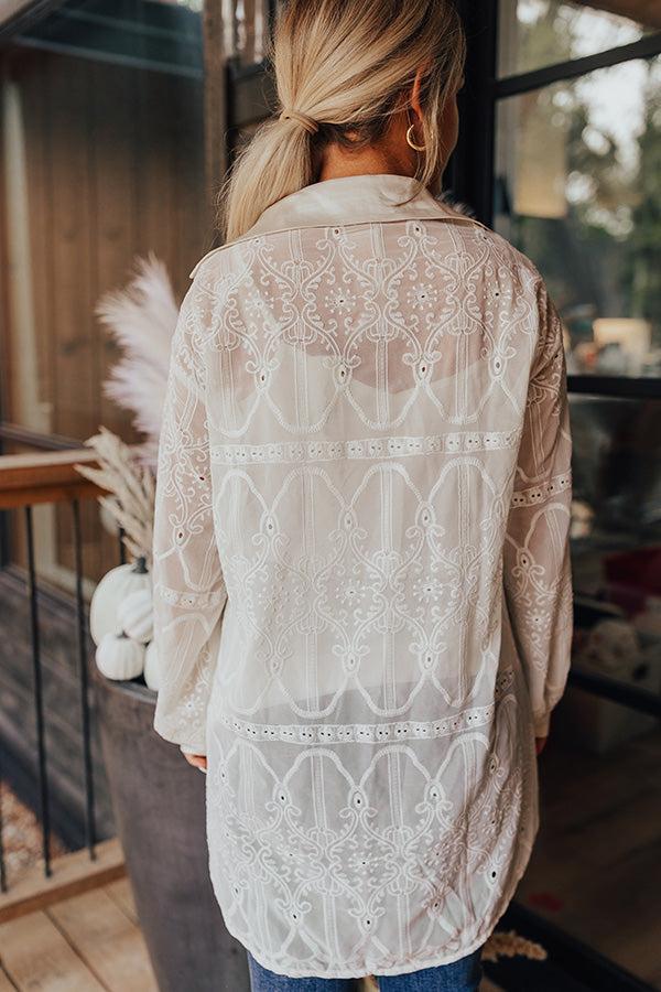 Impressions Coastal Couture Embroidered Tunic Top