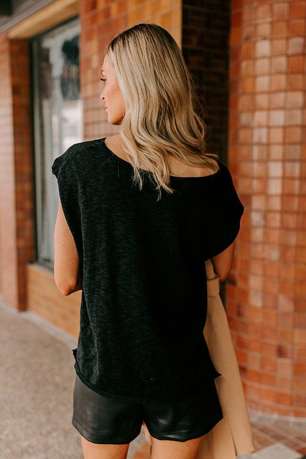 Impressions Coastal Cutie Knit Top In Black