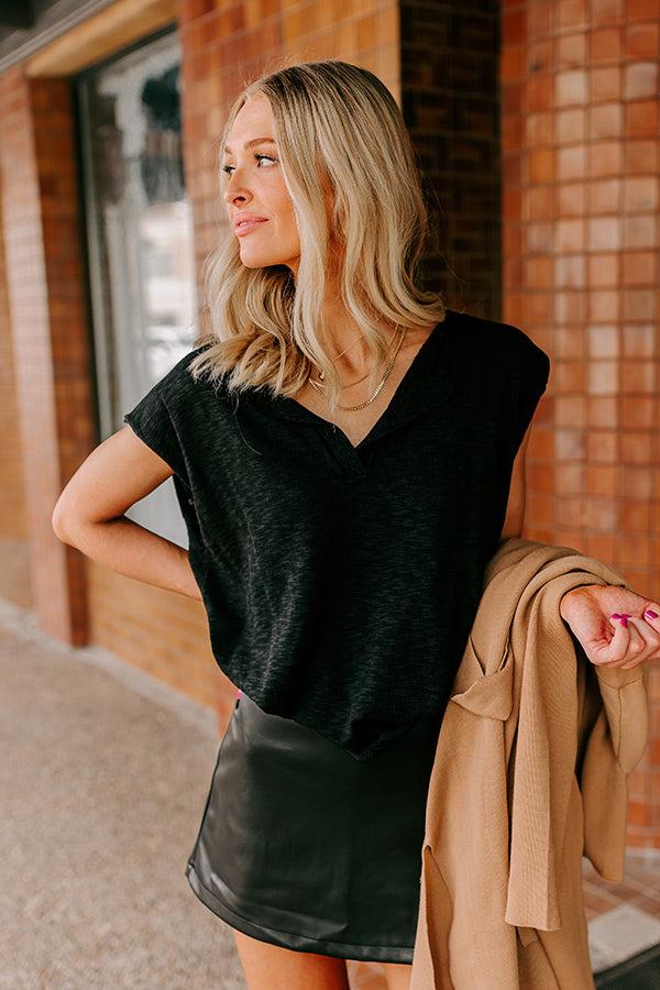 Impressions Coastal Cutie Knit Top in Black