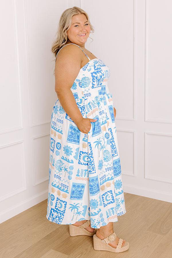 Impressions Coastal Daydream Midi Dress Curves