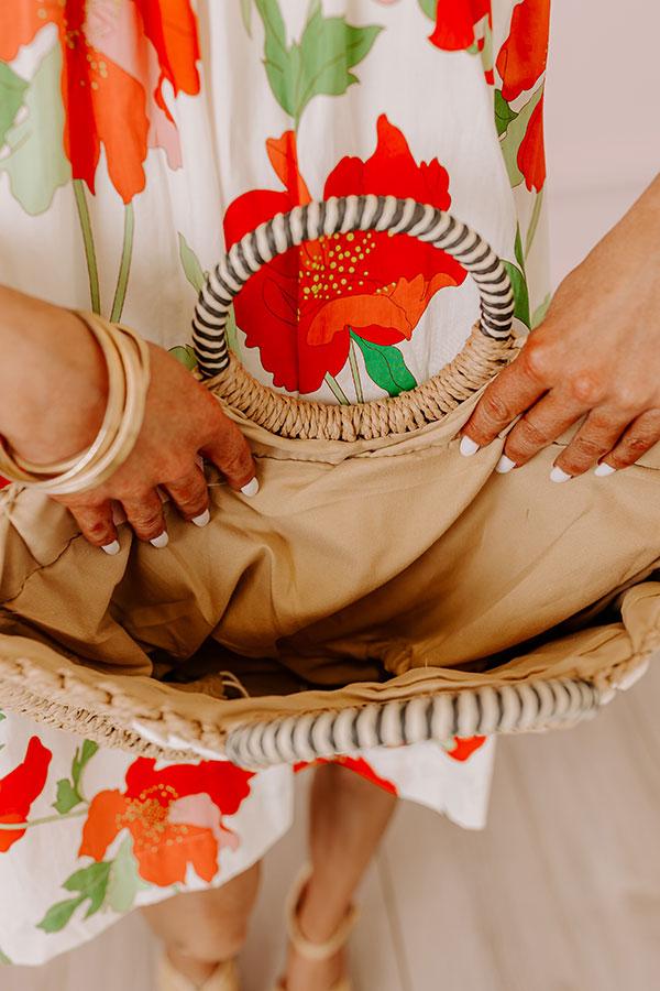 Impressions Coastal Glam Woven Straw Tote