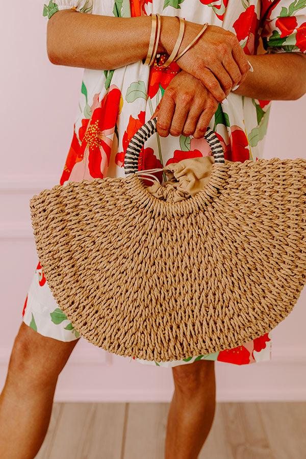 Impressions Coastal Glam Woven Straw Tote