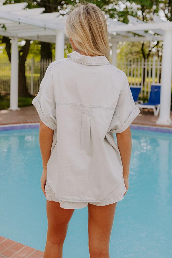 Impressions Coastal Living Chambray Button Up