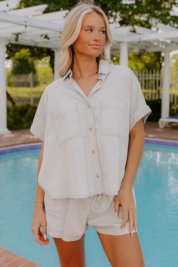 Impressions Coastal Living Chambray Button Up