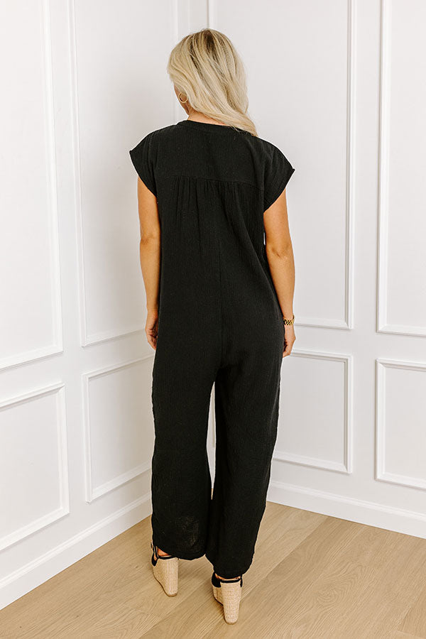 Impressions Coastal Travels Jumpsuit In Black